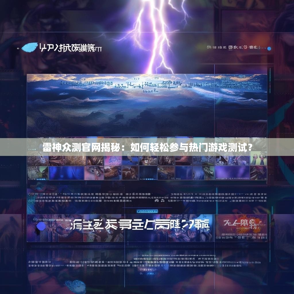 雷神众测官网揭秘:如何轻松参与热门游戏测试?