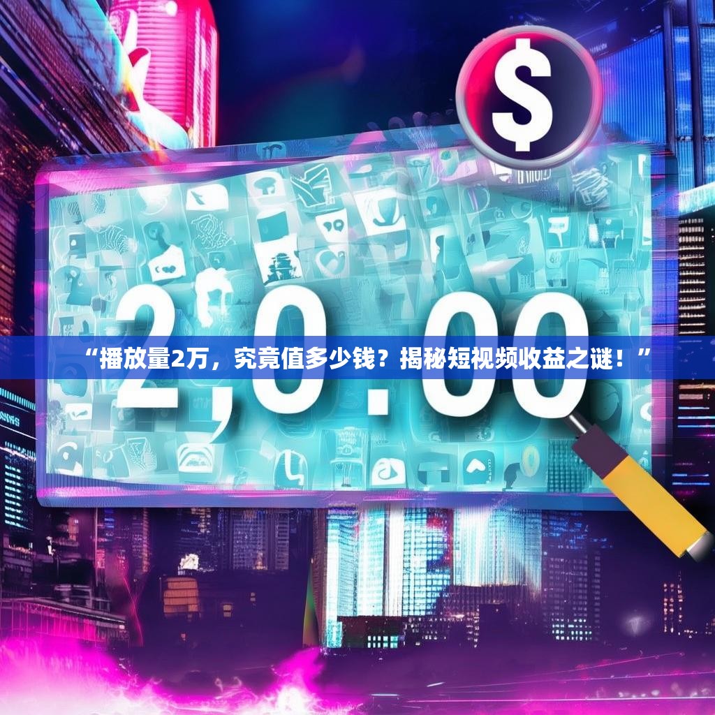 “播放量2万,究竟值多少钱?揭秘短视频收益之谜!”